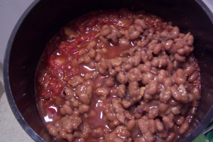 Baked beans & chili fixin's